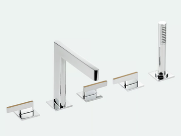 ICON-X - Bath mixer and handshower supplied by progressive cartridge mixer by THG Paris - view 3